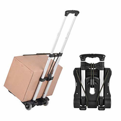 Picture of Xcellent Global Folding Luggage Cart, Compact Lightweight Durable Travel Trolley 40kg/88lbs Load Capacity for Luggage, Personal,Travel, Moving and Office Use (#3)