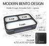 Picture of Bento Box with Lunch Bag and Ice Pack Set. Containers for Kids Adults Snacks and Lunches. 3 Compartments, Leakproof Portion Container Boxes Insulated Bags for School or Work, Grey - Black