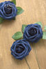 Picture of Ling's moment Rose Artificial Flowers 50pcs Realistic Navy Blue Roses w/Stem for DIY Wedding Bouquets Centerpieces Bridal Shower Party Home Decorations (Navy Blue, 50pcs Regular 3")