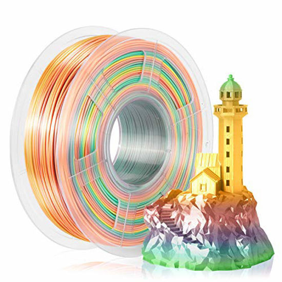 SUNLU Rainbow PLA Filament 1.75mm 3D Printer Rainbow Filament Multicolor PLA Filament for 3D Printers and 3D Pens,1kg per Spool 