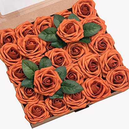 Picture of Ling's moment Artificial Rose Flowers 50pcs Foam Roses w/Stem for DIY Wedding Bouquets Centerpieces Bridal Shower Party Home Decorations (Regular 3")