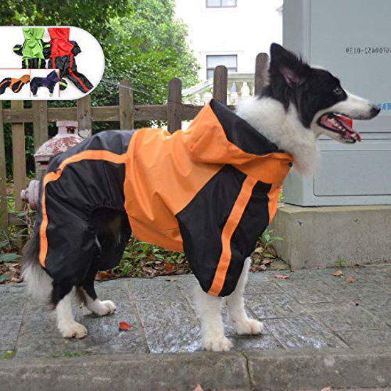 Lovelonglong Border Collie Dog Hooded Raincoat, Collie Rain Jacket