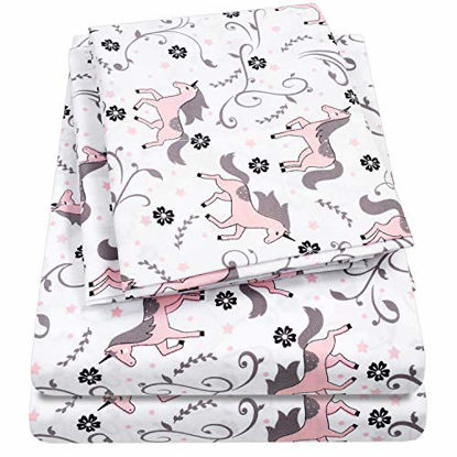Picture of 1500 Supreme Kids Bed Sheet Collection - Fun Colorful and Comfortable Boys and Girls Toddler Sheet Sets - Deep Pocket Wrinkle Free Soft and Cozy Bedding - Twin XL, Unicorns