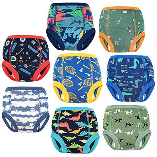 Picture of MooMoo Baby Potty Training Underwear for Boys and Girls 8 Packs Cotton Reusable Toddler Training Pants Boys 4T