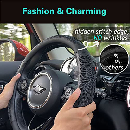 GetUSCart PINCTROT Large Size Steering Wheel Cover Great Grip with 3D