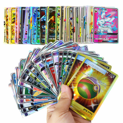 Picture of 120 pcs Poke Cards GX Style Card(Mega Cards, Includes 35 Mega Cards 25 Ultra Beast GX)-2019 GX Collection