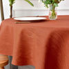 Picture of maxmill Round Jacquard Tablecloths Swirl Design Spillproof Wrinkle Free Heavy Weight Soft Table Cloth for Circular Table Cover of Thanksgiving Parties Decorations Tablecloth Round 90 Inch Rust