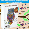 Picture of Owl Wooden Puzzles for Adults Wooden Jigsaw Puzzles Owl Animal Shape Colorful Puzzles Funny Bird Puzzles Animal Shaped Craft Toy with Storage Bag and Storage Box for Boys Girls Present (Style 1)