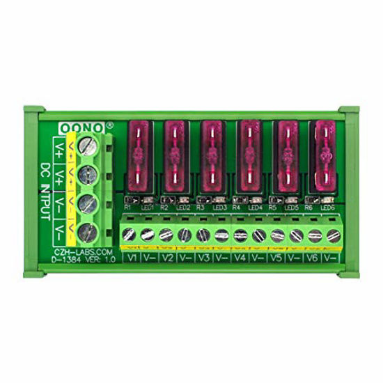 GetUSCart DC Power Fuse Distribution Strip Module (6 Position, DIN