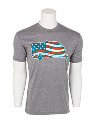 Picture of Camco "Life is Better at The Campsite Crew Neck Short-Sleeve American Flag Camper T-Shirt (Athletic Gray, XX-Large) (53334)