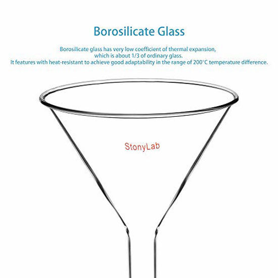 GetUSCart StonyLab Glass Short Stem Powder Funnel with 150 mm Top