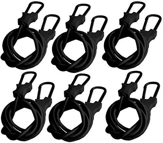 36 Inch Bungee Cord With Hooks Pack Superior Latex Heavy Duty Straps Black 