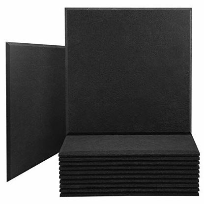 Picture of JBER Professional Acoustic Foam Panels, Sound Proof Padding Soundproofing Absorption Panel, 12" x 12" x 0.4" High Density Beveled Edge Wall Tiles for Acoustic Treatment -12 Pack Black