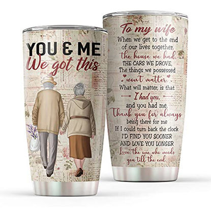 Picture of Macorner Wife Tumbler Christmas Gift Idea - Stainless Steel Tumbler 20oz for Wife - Birthday Gift to my Wife & Christmas Gift for Wife From Husband