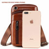 Picture of High Grade Leather Phone Holster,Hip Bum Pack Pouch Unisex,Vertical Holster Belt Clip Pouch,Carrying Case with Card Slots Compatible with iPhone Samsung (Brown)