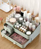 Picture of MIUOPUR Makeup Organizer for Vanity, Large Capacity Desk Organizer with Drawers for Cosmetics, Lipsticks, Jewelry, Nail Care, Skincare, Ideal for Bedroom and Bathroom Countertops - Large Green
