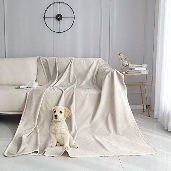 GetUSCart fuguitex Waterproof Dog Blanket Bed Cover Dog Crystal Velvet Moroccan Fuzzy Cozy Plush Pet Blanket Throw Blanket for Couch Sofa