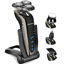 Picture of Kurener Electric Shaver Razor for Men Rechargeable 100% Waterproof Rotary for Shaving with Nose Trimmer Sideburns Trimmer Face Cleaning Brush