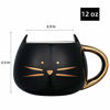 Picture of Koolkatkoo Cute Ceramic Cat Coffee Mug 12 oz Cat Lovers Kitty Tea Mugs Gifts for Women Girls Black