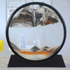 Picture of Aoderun Moving Sand Art Picture Round Glass 3D Deep Sea Sandscape in Motion Display Flowing Sand Frame Relaxing Desktop Home Office Work Decor (7")