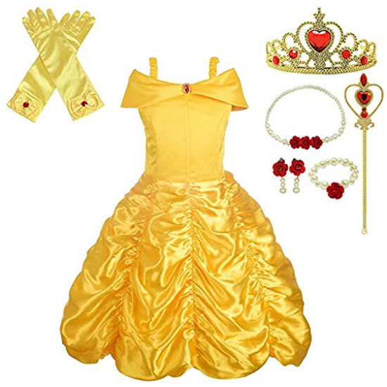 Amazon.com: MDYCW Puffy Princess Dress Off Shoulder Layered Costume,  Special Occasion Dresses for Toddler Girls Age 2-3 Years, Ultra Soft Lace  Fancy Gown Birthday Party Dress Up, Yellow : Clothing, Shoes &