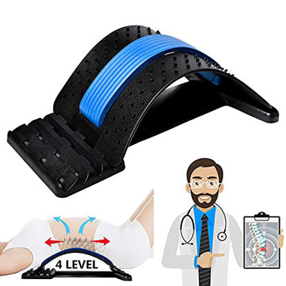 Picture of Back Stretcher, Lumbar Back Pain Relief Device, Spine Deck/Borad Multi-Level Back Massager Lumbar, Pain Relief for Herniated Disc, Sciatica, Scoliosis, Lower and Upper Back Stretcher Support