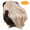 Picture of 1 Pack 3 Blankets Fluffy Premium Fleece Pet Blanket Soft Sherpa Throw for Dog Puppy Cat Beige Large (41x31'')