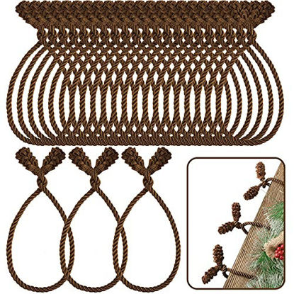 Picture of Shappy Christmas Garland Ties Christmas Decorative Twist Ties Reusable and Flexible Twist Ties for Garland, Banisters and Home Decoration (Brown, 24)
