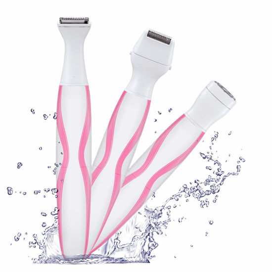 Picture of 3 In 1 Women Trimmer,Waterproof Bikini Trimmer,Painless Women Electric Shaver,Facial Hair Remover, Ladies Electric Razor,Women Hair Removal for Bikini line,Leg,face