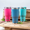 Picture of Beast 30oz Tumbler Stainless Steel Vacuum Insulated Coffee Ice Cup Double Wall Travel Flask by Greens Steel (Stormy Sky Blue)