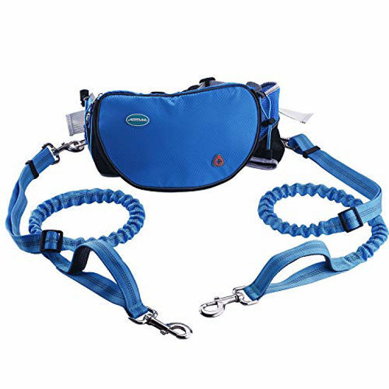 with Adjustable Waist Belt Walking Fits up to 47 Waist Durable Hands Free Dog Leash for Running and Shock Absorbing Bungee Hiking 
