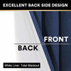 Picture of Primitive Textured Linen 100% Blackout Curtains for Bedroom/Living Room Energy Saving Window Treatment Curtain Drapes, Burlap Fabric with White Thermal Insulated Liner (52 x 54 Inch, Navy)