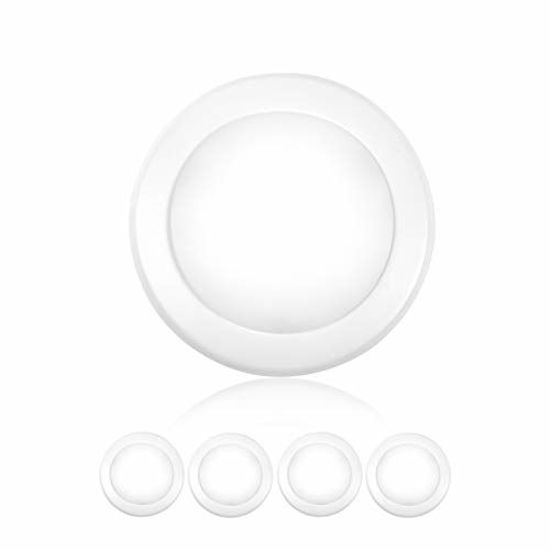 GetUSCart PARMIDA 4 Pack 5 6 Inch LED Disk Light Surface Mount Recessed Flush Ceiling Lighting 15W 1050LM Dimmable Recessed Can Or Hardwired Junction Box Installation ENERGY STAR UL LISTED 5000K