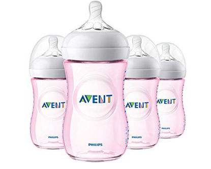 Picture of Philips Avent Natural Baby Bottle, Pink, 9oz, 4pk, SCF013/48