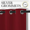 Picture of NICETOWN Burgundy Bedroom Curtains Blackout Draperies, Christmas Decorations Thermal Insulated Solid Grommet Top Blackout Drapes for Cafe (One Pair, 34 x 84-inch)