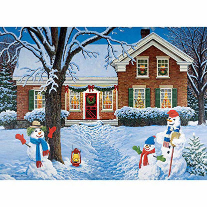 Picture of Bits and Pieces - Value Set of Three (3) 300 Piece Jigsaw Puzzles for Adults - Each Puzzle Measures 18" X 24" - 300 pc The Greeters, Homecoming, Winter Christmas Puzzle Jigsaws by Artist John Sloane