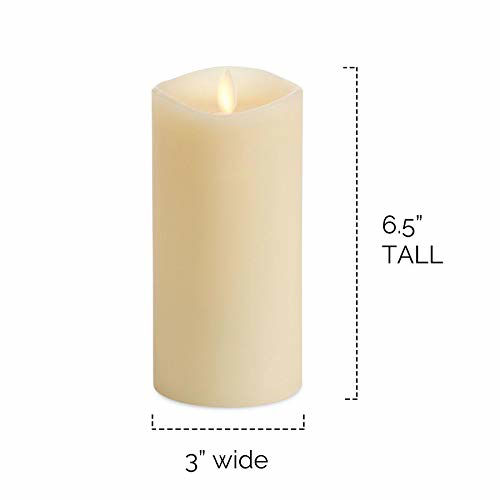 Luminara Moving Flame Red Berry Inclusions LED Pillar Recessed Edge Smooth Wax Unscented (6.5-inch - View #9