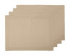 Picture of DMoksha Homes 100% Pure Linen Bella 14x19 Inch Set of 4 Placemats, European Flax Natural Fabric Machine Washable Handmade with Mitered Corners, Great Gift Choice, Champagne Beige