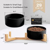 Picture of Ihoming Dog Bowls, Cats Ceramic Food and Water Bowls Set, 3.5 Cups X 2, Indoors Black Pet Bowls with Wood Stand