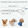 Picture of Moontay Professional Dog Grooming Straight, Curved, Thinning/Blending/Chunking Scissors Kit, JP-440C Stainless Steel Pet Cat Hair Cutting/Trimming Shears, Silver (7.5" (24-Tooth))