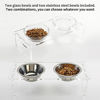 Picture of Dog and Cat Bowls Elevated Set - Acrylic Feeder Stand with 2 Set Removable Stainless Steel and Glass Bowls Food and Water Raised Dishes for Small Pet,3.75 inches