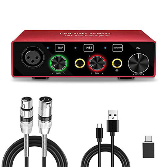 GetUSCart Audio Interface LVY USB Audio Interface with Mic