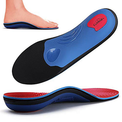 Picture of Walkomfy Heavy Duty Support Pain Relief Orthotics - 210+ lbs Plantar Fasciitis Arch Support Insoles for Men Women, Flat Feet Orthotic Insert, Work Boot Shoe Insole, Absorb Shock with Every Step