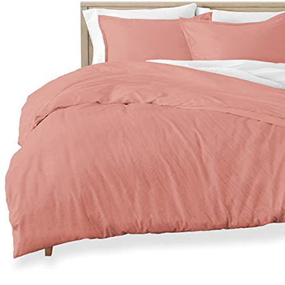 Picture of Bare Home Sandwashed Duvet Cover Twin Size/Twin XL Size - Premium 1800 Collection Duvet Set - Cooling Duvet Cover - Super Soft Duvet Covers (Twin/Twin XL, Sandwashed Dusty Rose)