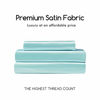Picture of MR&HM Satin Bed Sheets, Twin XL Size Sheets Set, 3 Pcs Silky Bedding Set with 15 Inches Deep Pocket for Mattress(Twin XL, Turquoise)