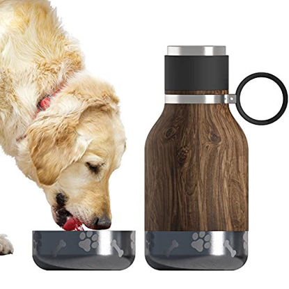 Picture of Asobu Dog Bowl Attached to Stainless Steel Insulated Travel Water Bottle 33 Ounce
