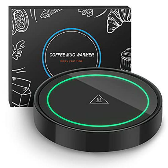 USB Coffee Mug Warmer: Candle Wax Warmer Smart Electric Cup Warmer Charge for Phone Home Desk Office Use Beverage Heating Plate with Gravity Switch