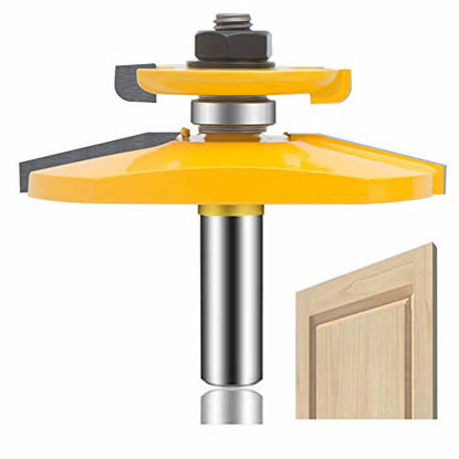 Picture of LEATBUY 1/2 Inch Shank Router Bit, Round Over Raised Panel Cabinet Door Ogee Rail and Stile Router Bits, Woodworking Wood Cutter, Wood Carbide Groove Tongue Milling Tool(B-5)