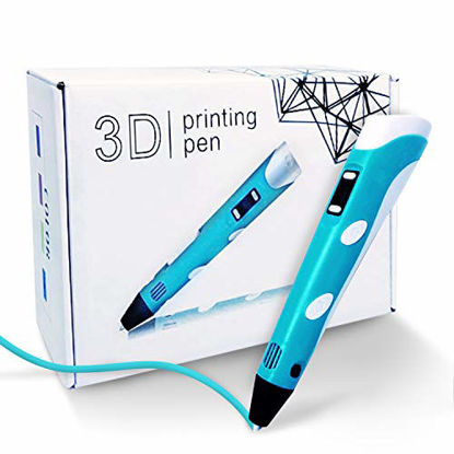Picture of Albert Camus 3D Printing Pen with Filaments - Compatible with 1.75 ABS and PLA, LCD Display (Pink)