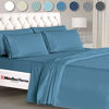 Picture of Mueller Ultratemp Bed Sheets Set, Super Soft 1800 Thread Count Egyptian 18-24 Inch Deep Pocket Sheets, Transfers Heat, Breathes Better, Hypoallergenic, Wrinkle, 6Pc, Denim King